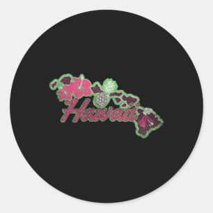 Hawaii Islands Hibiscus Flowers Aloha Hawaii Luau Classic Round Sticker