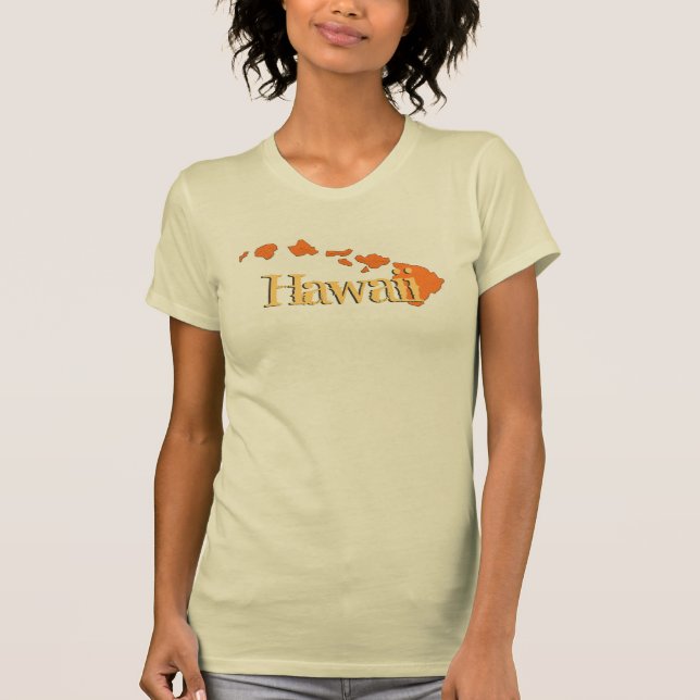 Hawaii islands orange beige ladies tee (Front)