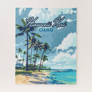 Hawaii Kai Honolulu Oahu Hawaii Retro Jigsaw Puzzle