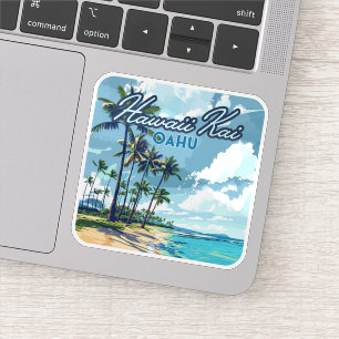 Hawaii Kai Honolulu Oahu Hawaii Retro Sticker