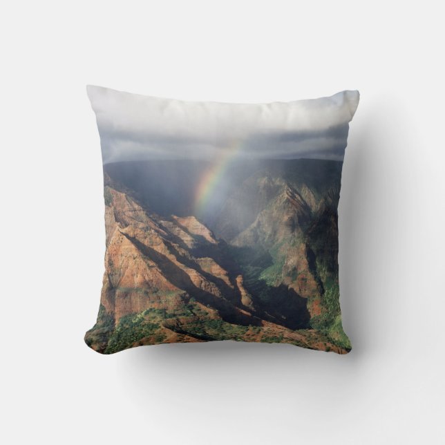 Hawaii, Kauai, Waimea Canyon State Park Throw Pillow (Front)