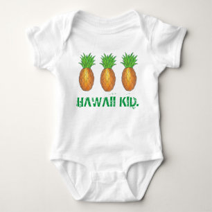 Hawaii Kid Tropical Hawaiian Island Pineapple Baby Bodysuit