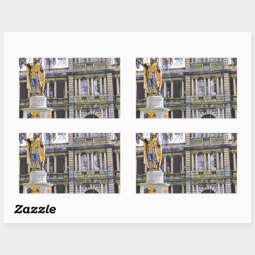 Hawaii King Kamehameha Modern Rectangular Sticker | Zazzle