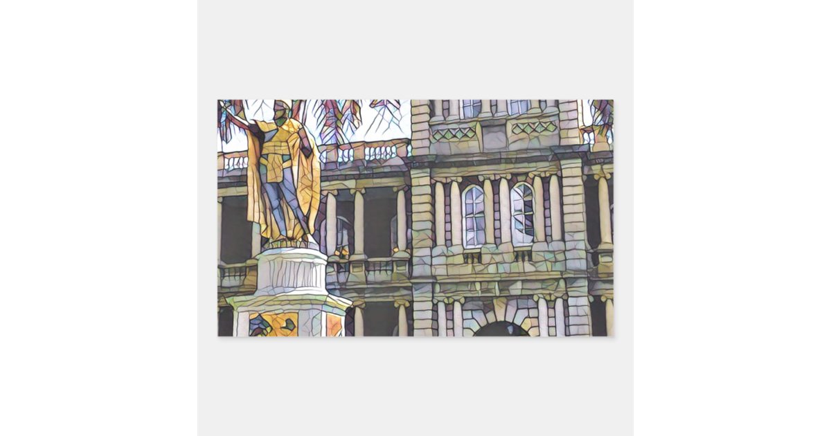 Hawaii King Kamehameha Modern Rectangular Sticker | Zazzle