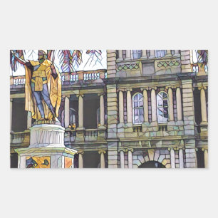 Hawaii King Kamehameha Modern Rectangular Sticker