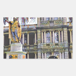 Hawaii King Kamehameha Modern Rectangular Sticker