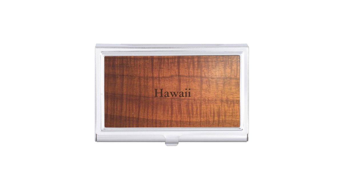 Wood Business Card Case In Koa For Pocket Purse Or Desk - Maui Hands