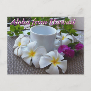 Hawaii Kona coffee and plumerias Postcard