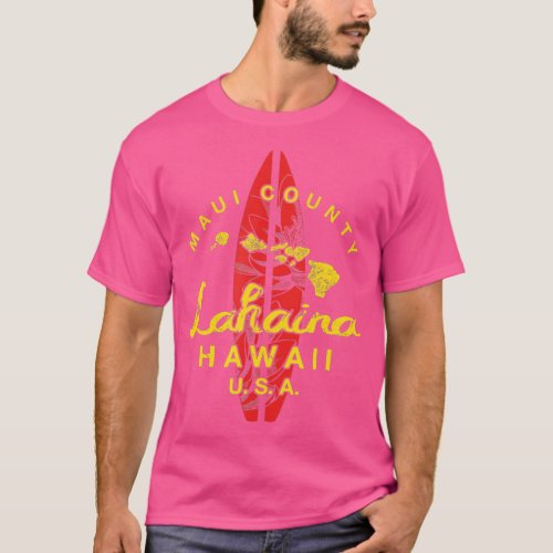 Hawaii Lahaina Maui Vintage Hawaiian Islands Surf  T_Shirt