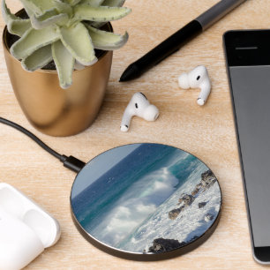Hawaii Landscape, Waves In Maui Photo Print Wireless Charger
