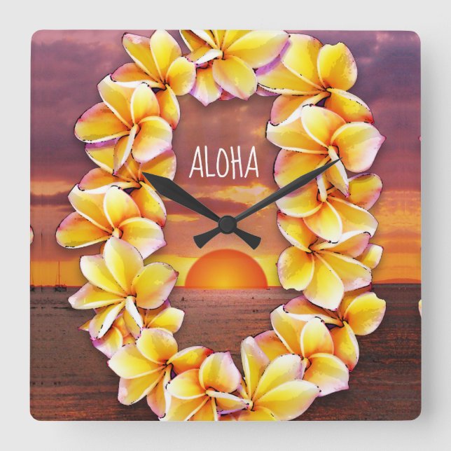 Hawai'i Lei Clock with Aloha (Front)