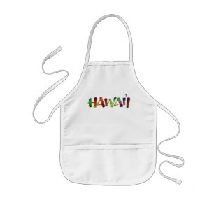 Hawai'i Lettering Bright Hawaiian Luau Cook hawaii Kids' Apron