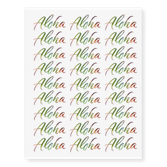 Hawai'i Lettering Calligraphy Aloha Hawaii Temporary Tattoos Zazzle