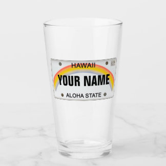 Hawaii License Plate (customizable) Glass
