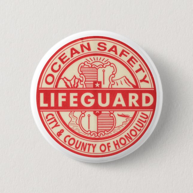 Hawaii Lifeguard Logo Button (Front)