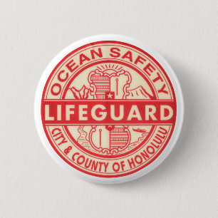 Hawaii Lifeguard Logo Button