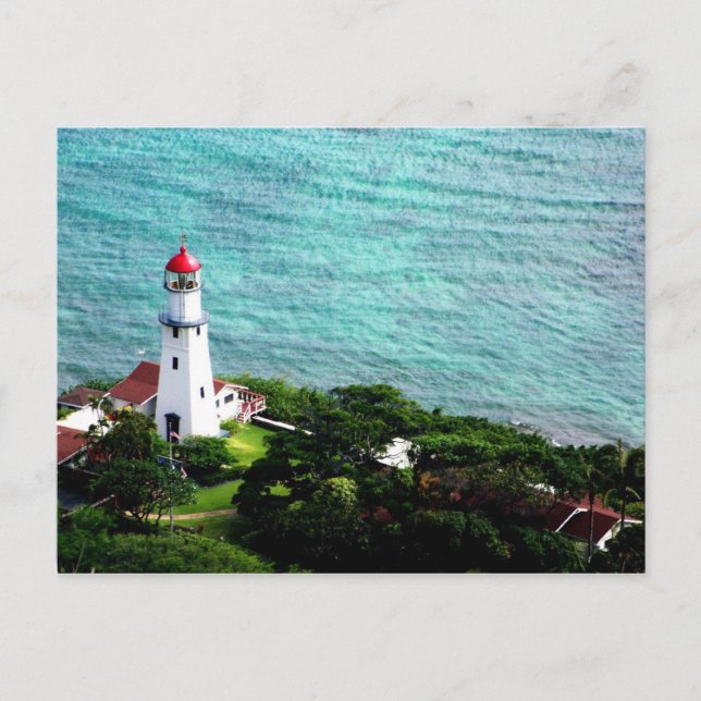 Hawaii Lighthouse by the ocean Postcard (Front)