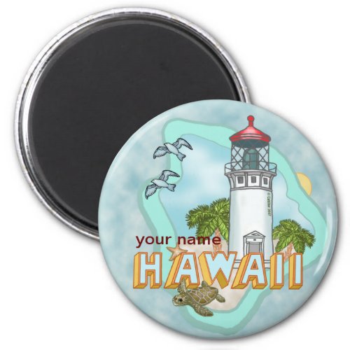 Hawaii Lighthouse custom name magnet