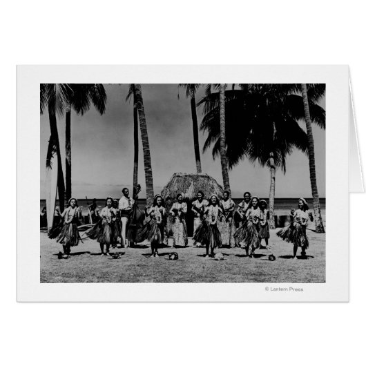Hawaii - Line of Hula Girls Dancing Cards (Front Horizontal)
