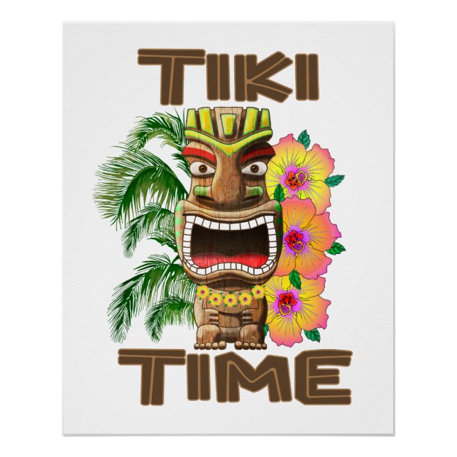 Hawaii Luau Tiki Time Poster (Front)