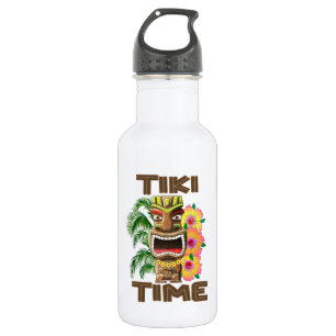 Hawaii Luau Tiki Time Stainless Steel Water Bottle
