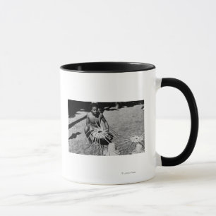 Hawaii - Man Making Coconut Hats Photograph Mug