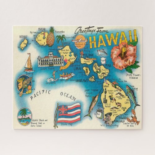 Hawaii Map Jigsaw Puzzle