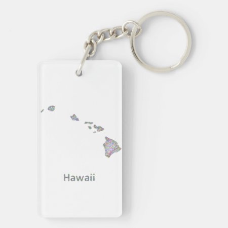 Hawaii Map Keychain