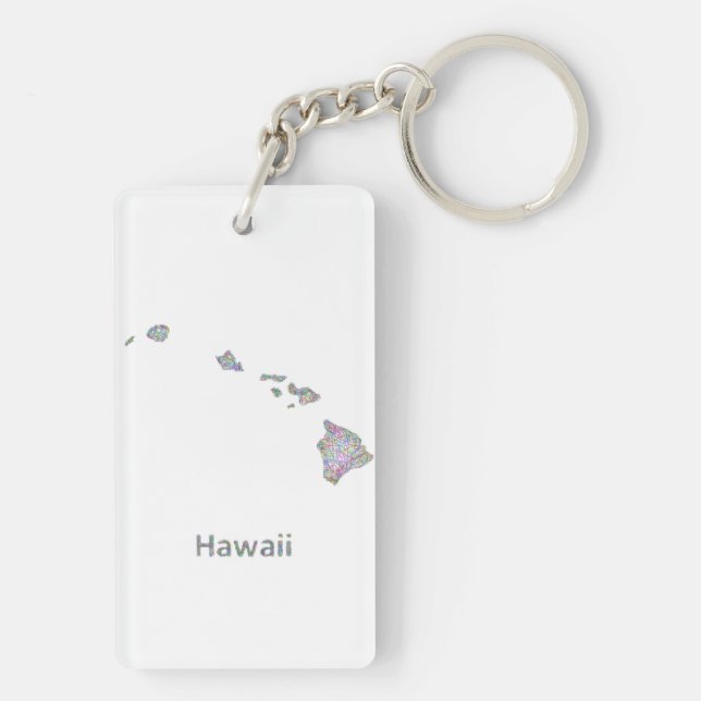 Hawaii map keychain (Back)