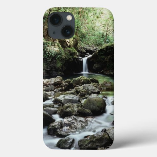 Hawaii Maui A waterfall flows into Blue Pool iPhone 13 Case