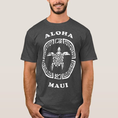 Hawaii Maui Aloha Vintage Retro Tribal Turtle T T_Shirt