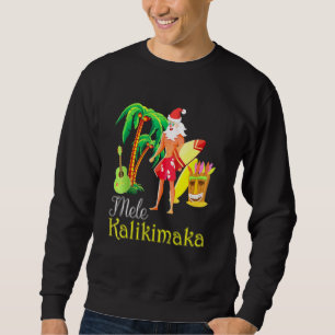 Hawaii Mele Kalikimaka Santa Surfing Christmas Ug Sweatshirt