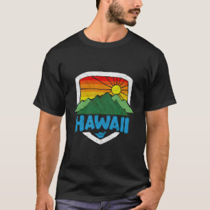Hawaii Mountain And Rainbow Sky Beach T-Shirt