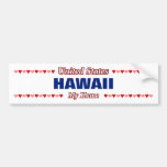 [ Thumbnail: Hawaii - My Home - United States; Hearts Bumper Sticker ]