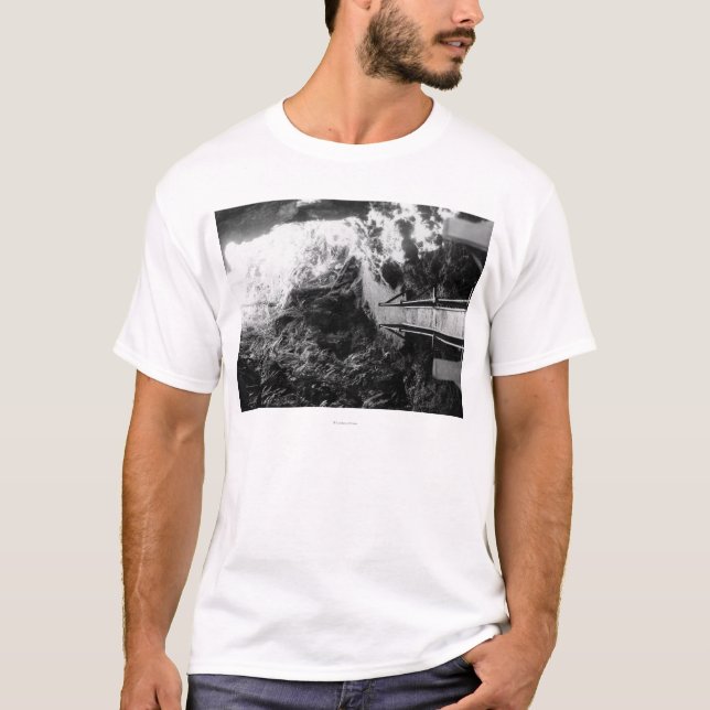 Hawaii National Park, View of a Lava Tube T-Shirt (Front)
