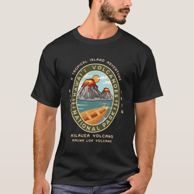 Hawaii National Park Volcanoes Kilauea Mauna Loa T-Shirt (Front)
