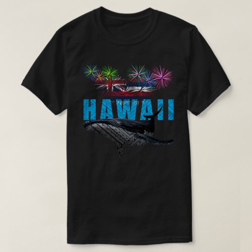 HAWAII NYE POLYNESIAN TRIBAL HUMPBACK FIREWORKS T_Shirt