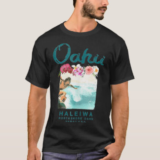 Hawaii Oahu North Shore Vintage Hawaiian Surf T-Shirt