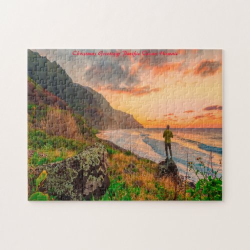 Hawaii Pacific Ocean Christmas Greetings Jigsaw Puzzle