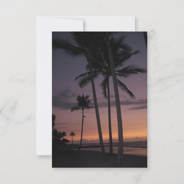 Hawaii Palm Tree Party small-size invitation (Front)