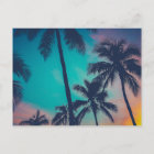 Hawaii Palm Trees At Sunset Postcard