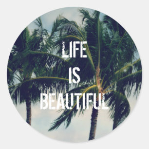 Hawaii Palm Trees Classic Round Sticker