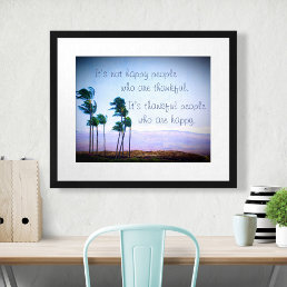 Hawaii Palm Trees Photo Thankful People Quote Poster