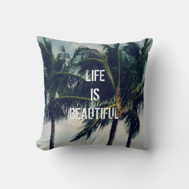 Hawaii Palm Trees     Throw Pillow (Front)