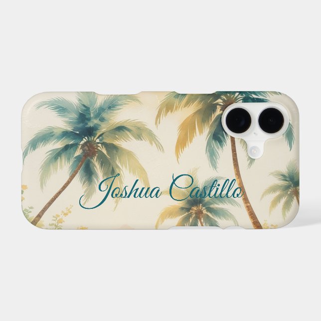 Hawaii Palms Calligraphy Simple Professional Name Case-Mate iPhone Case (Back (Horizontal))
