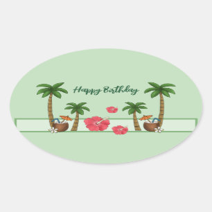 Hawaii personalisi oval sticker