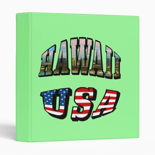 Hawaii Picture and USA Flag Text Binder