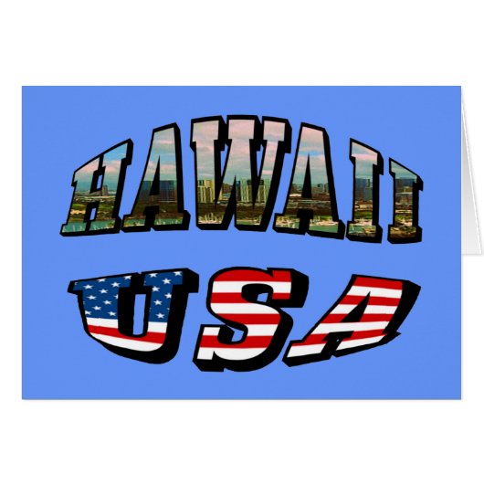 Hawaii Picture and USA Flag Text Cards (Front Horizontal)