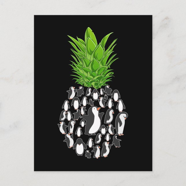 Hawaii Pineapple Penguins Postcard (Front)