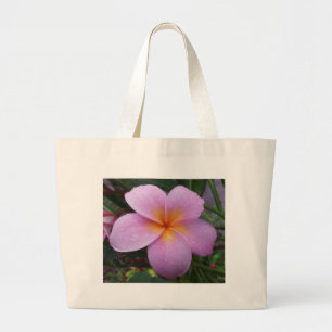 Hawaii Pink Plumeria Flower Large Tote Bag